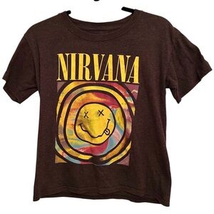 NIRVANA Tee XS in Dark Gray with Colorful Graphic